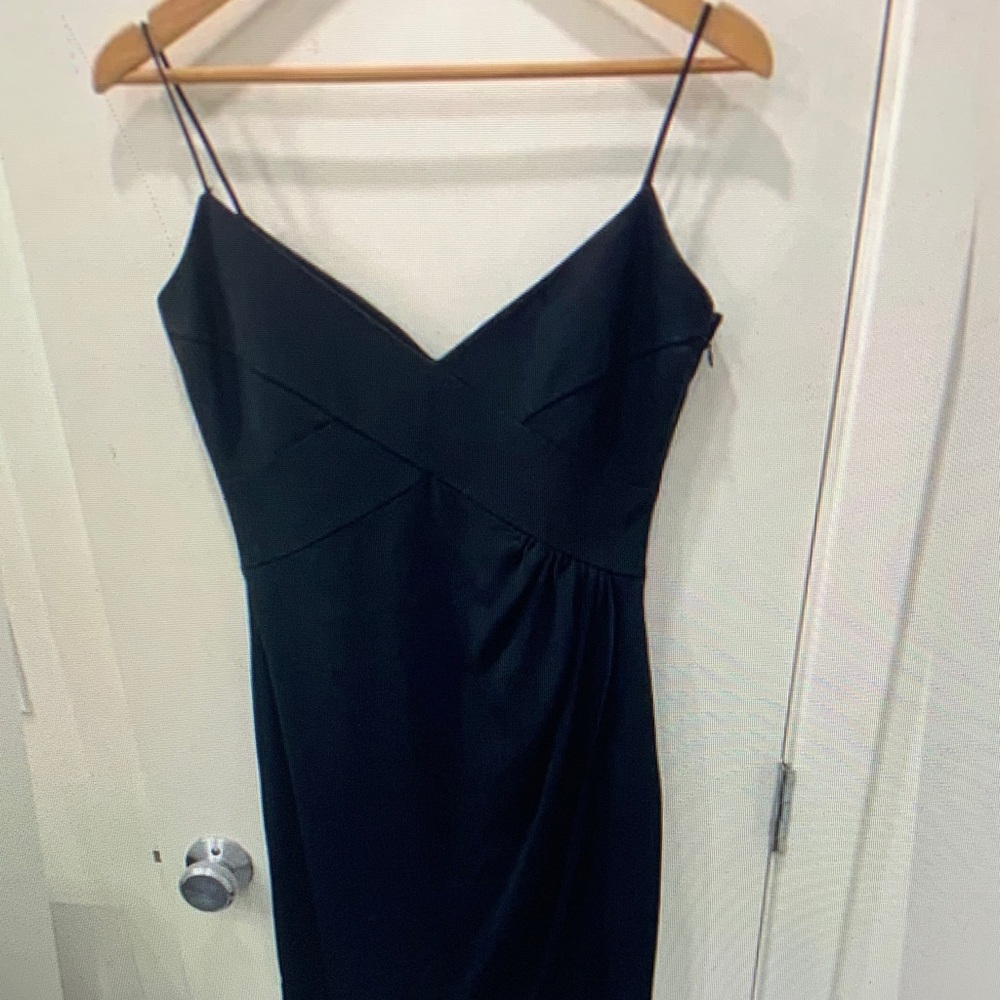 Armani Collezioni Black Spaghetti Strap Midi Dress